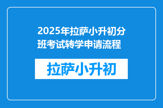 2025年拉萨小升初分班考试转学申请流程