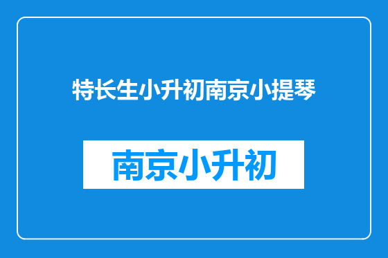 特长生小升初南京小提琴