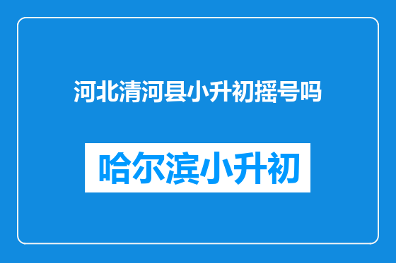河北清河县小升初摇号吗