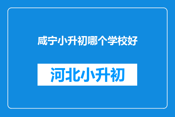 咸宁小升初哪个学校好