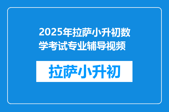 2025年拉萨小升初数学考试专业辅导视频