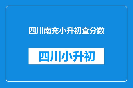 四川南充小升初查分数