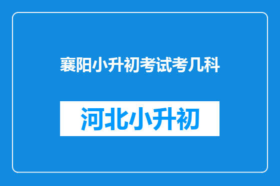 襄阳小升初考试考几科