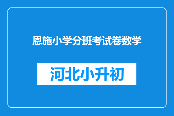 恩施小学分班考试卷数学