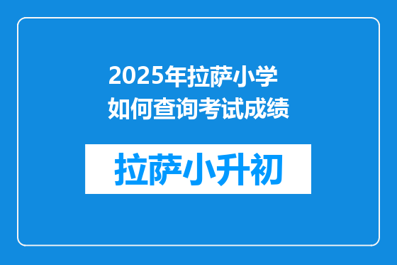 2025年拉萨小学如何查询考试成绩