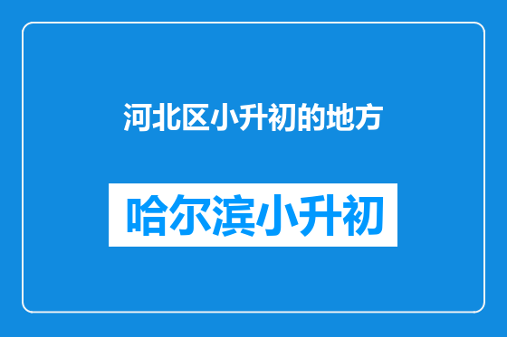 河北区小升初的地方