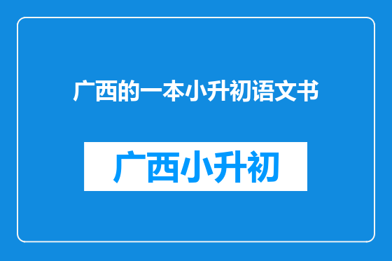广西的一本小升初语文书