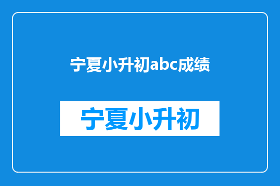 宁夏小升初abc成绩