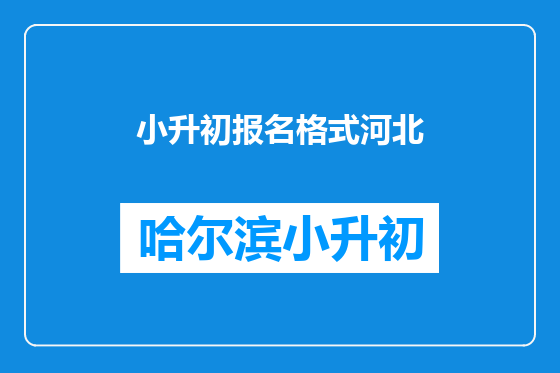 小升初报名格式河北