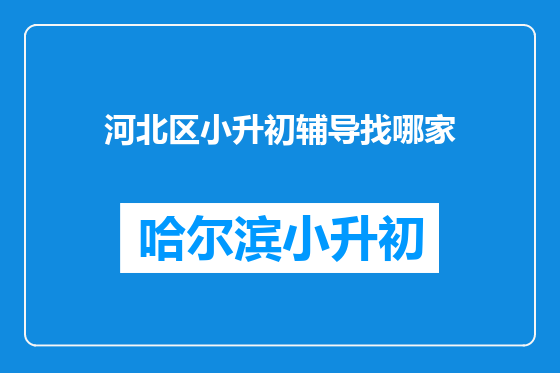 河北区小升初辅导找哪家