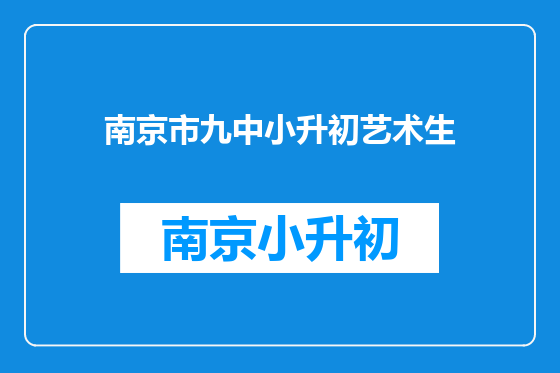 南京市九中小升初艺术生
