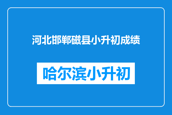 河北邯郸磁县小升初成绩