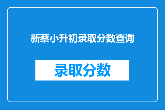 新蔡小升初录取分数查询