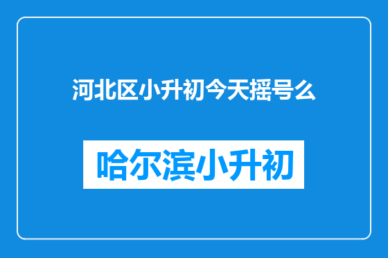 河北区小升初今天摇号么