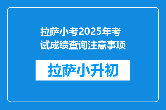 拉萨小考2025年考试成绩查询注意事项