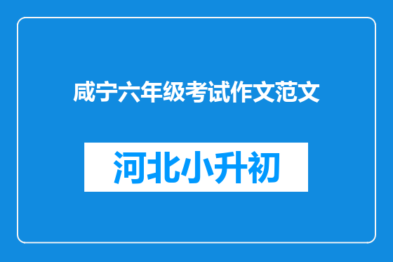 咸宁六年级考试作文范文