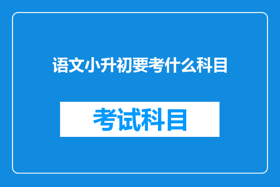 语文小升初要考什么科目