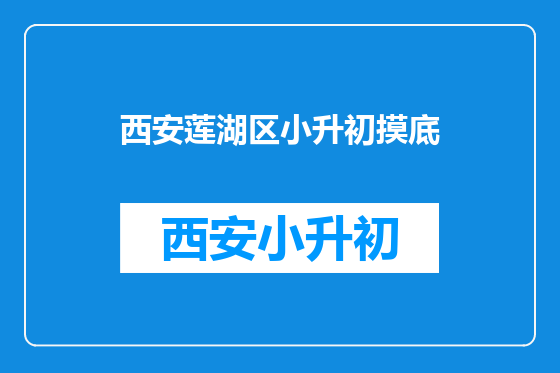西安莲湖区小升初摸底