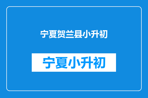 宁夏贺兰县小升初