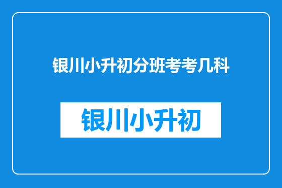 银川小升初分班考考几科