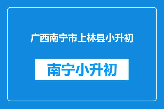 广西南宁市上林县小升初