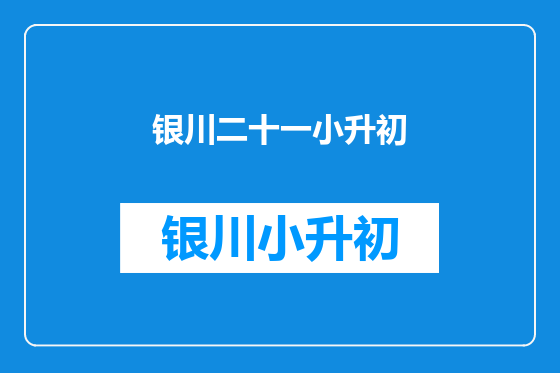 银川二十一小升初