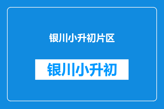银川小升初片区