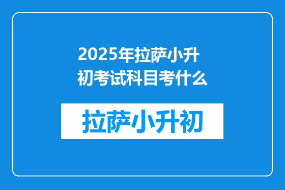 2025年拉萨小升初考试科目考什么