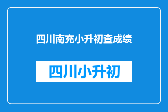 四川南充小升初查成绩