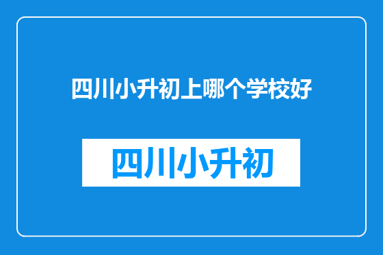 四川小升初上哪个学校好