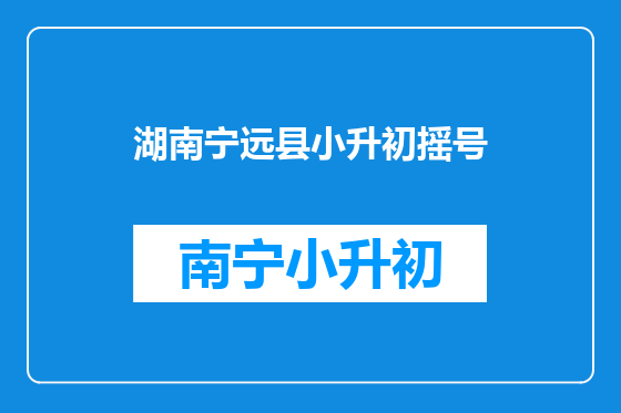 湖南宁远县小升初摇号