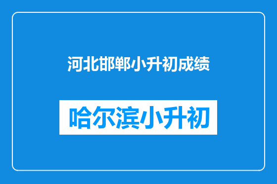 河北邯郸小升初成绩