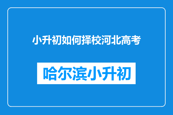 小升初如何择校河北高考