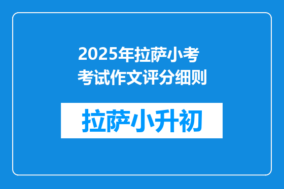 2025年拉萨小考考试作文评分细则