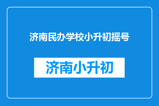 济南民办学校小升初摇号