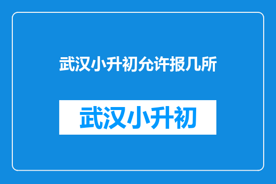 武汉小升初允许报几所