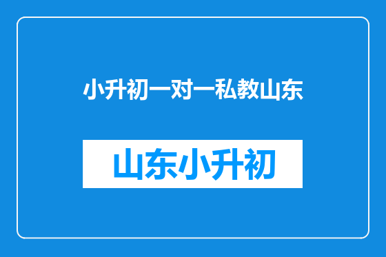 小升初一对一私教山东