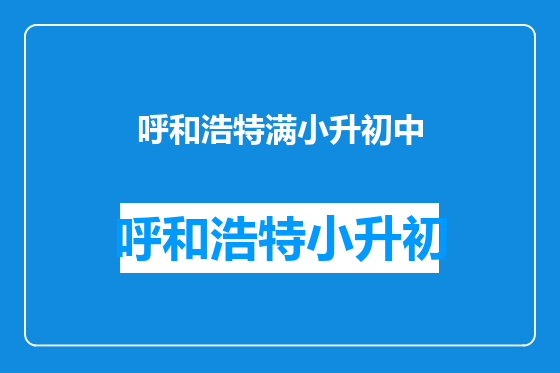 呼和浩特满小升初中