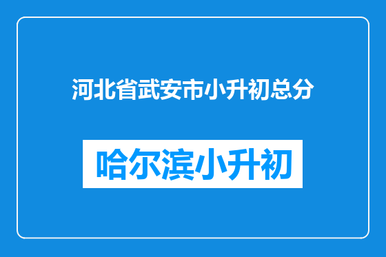 河北省武安市小升初总分