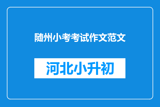 随州小考考试作文范文