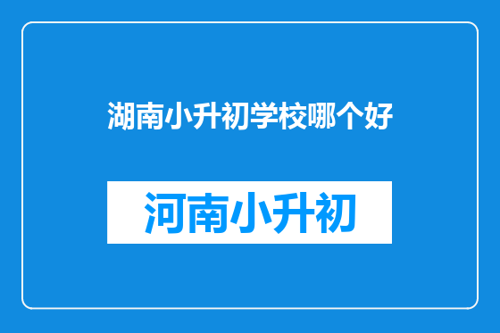 湖南小升初学校哪个好