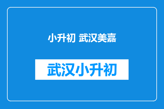 小升初 武汉美嘉