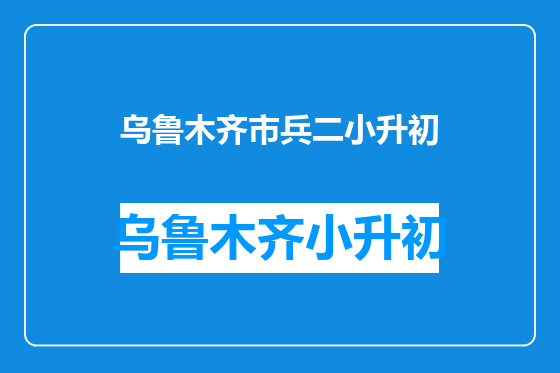 乌鲁木齐市兵二小升初