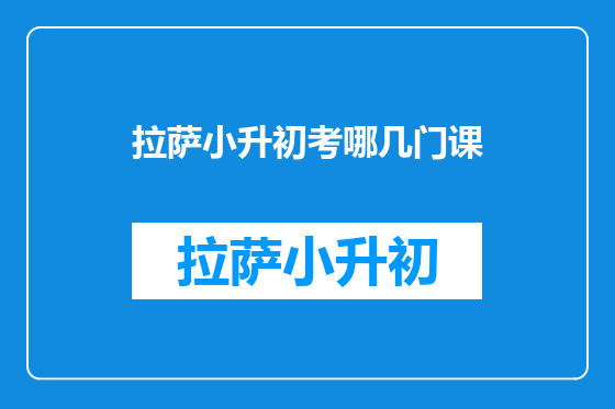 拉萨小升初考哪几门课