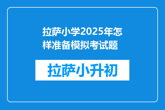 拉萨小学2025年怎样准备模拟考试题