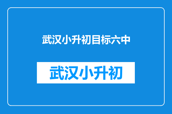 武汉小升初目标六中