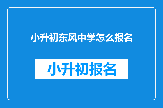 小升初东风中学怎么报名