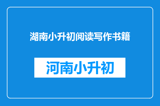 湖南小升初阅读写作书籍