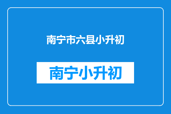 南宁市六县小升初