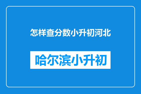 怎样查分数小升初河北
